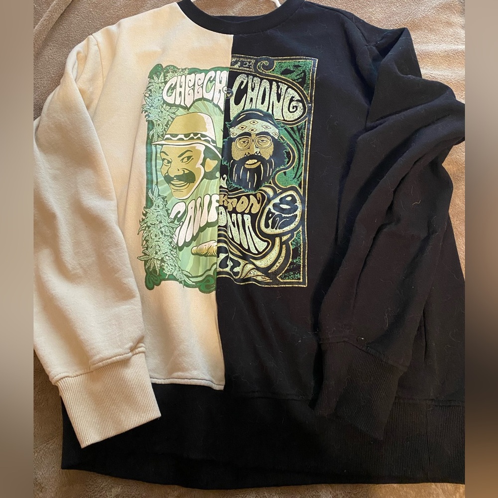 Black and White Split Cheech&Chong Sweatshirt